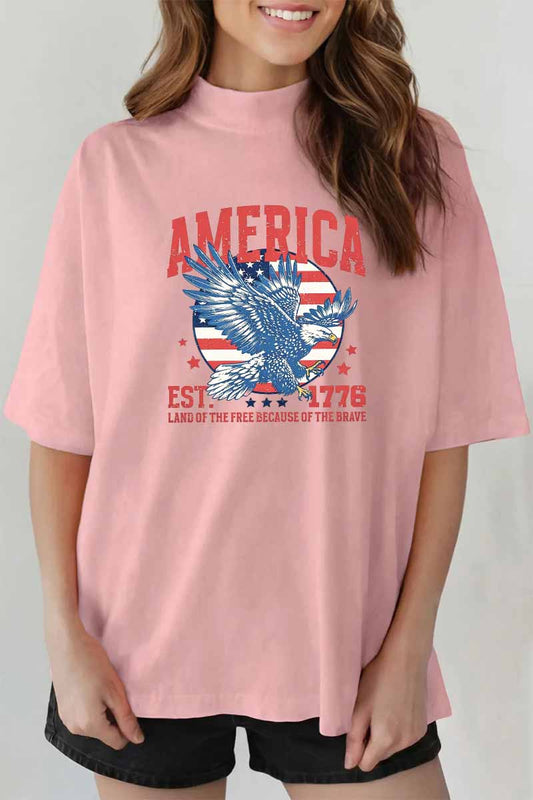America Eagle Graphic Tee Oversized Vintage Patriotic