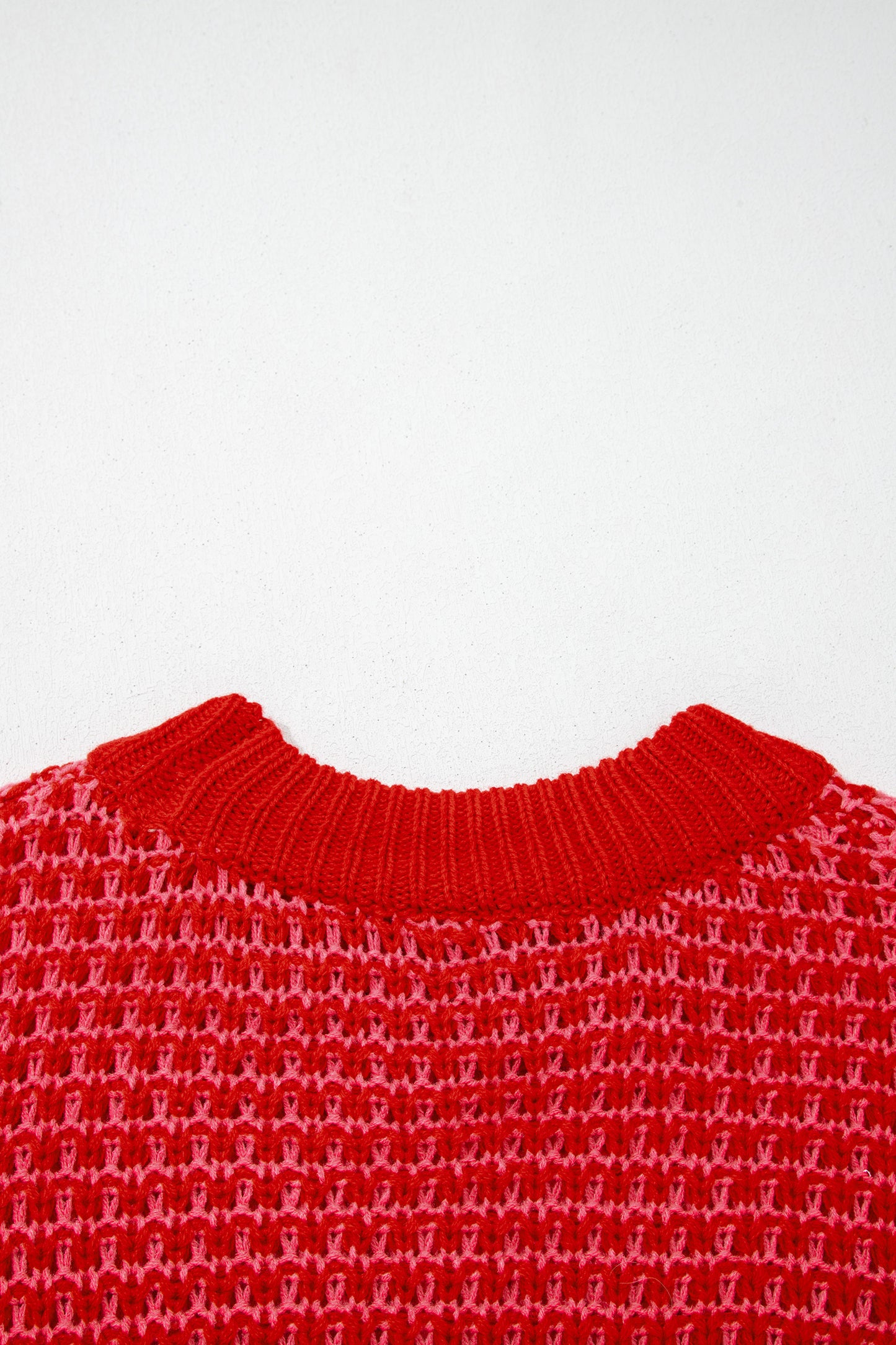 Red Stripe 3/4 Draped Sleeve Slouchy Sweater