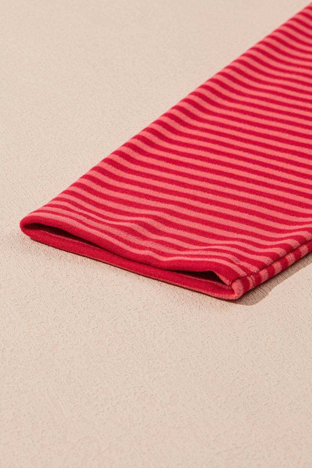 Stripe Plus Size Drop Shoulder Long Sleeve Buttoned Decor Top