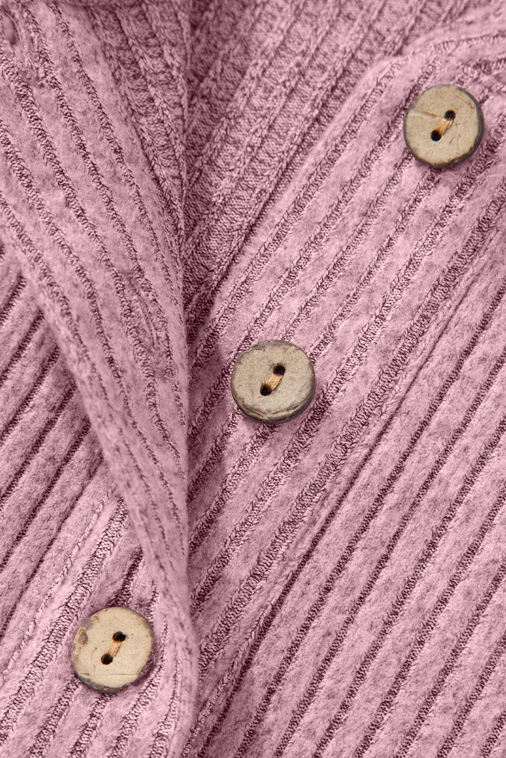 Ribbed Texture Drop Shoulder Henley Knit Top