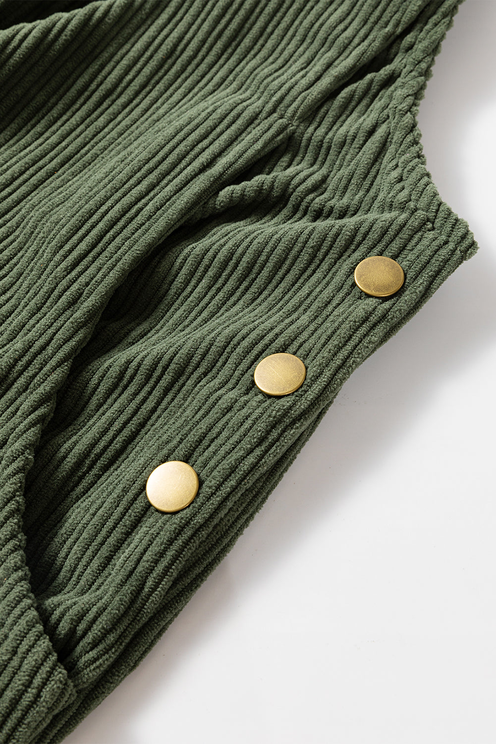 Solid Pocketed Loose Fit Corduroy Overall