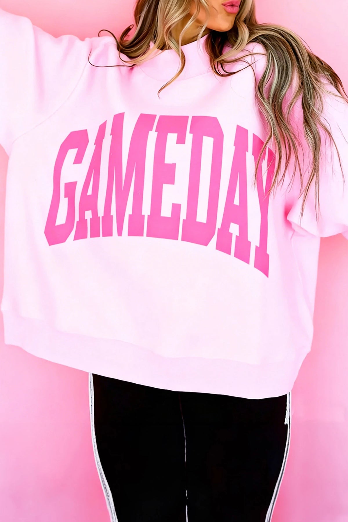 Red Checkered Print High Neck Baggy Sweatshirt