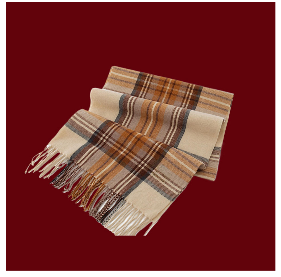 Christmas Plaid Scarf Women Winter Warm Cashmere Feel Shawl Wrap