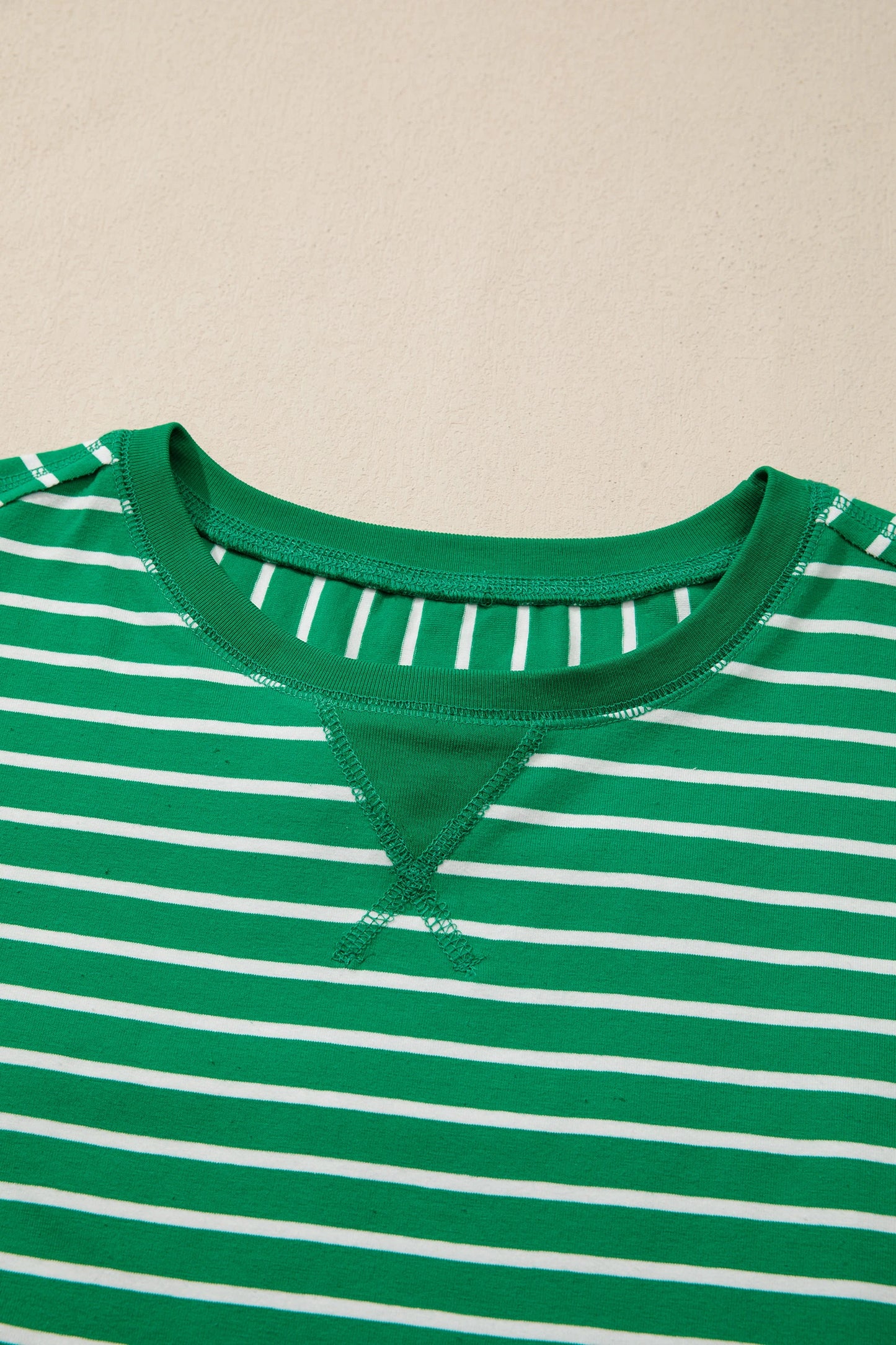 Striped Cotton Tee Oversized Casual Top