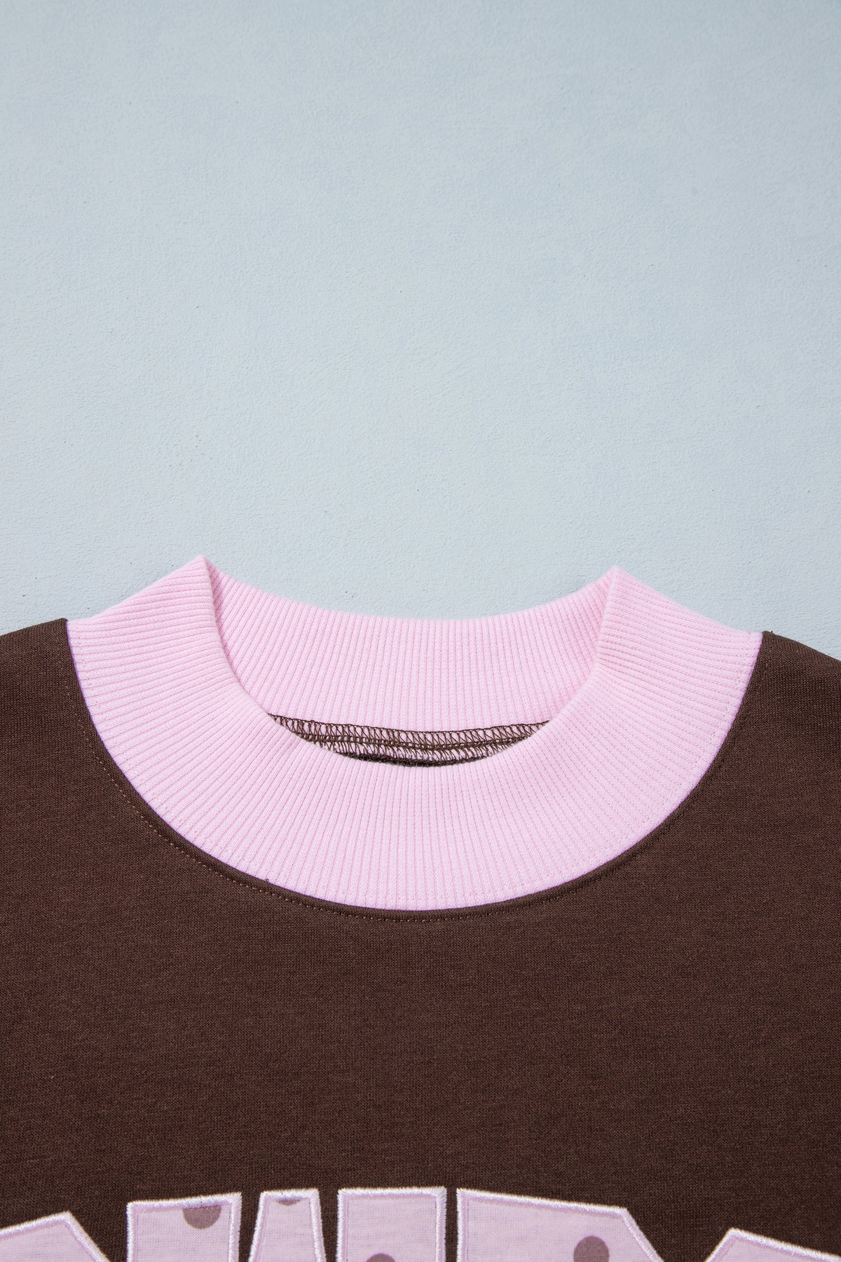 Coffee Polka Dot Letter Graphic Colorblock Tunic Sweatshirt