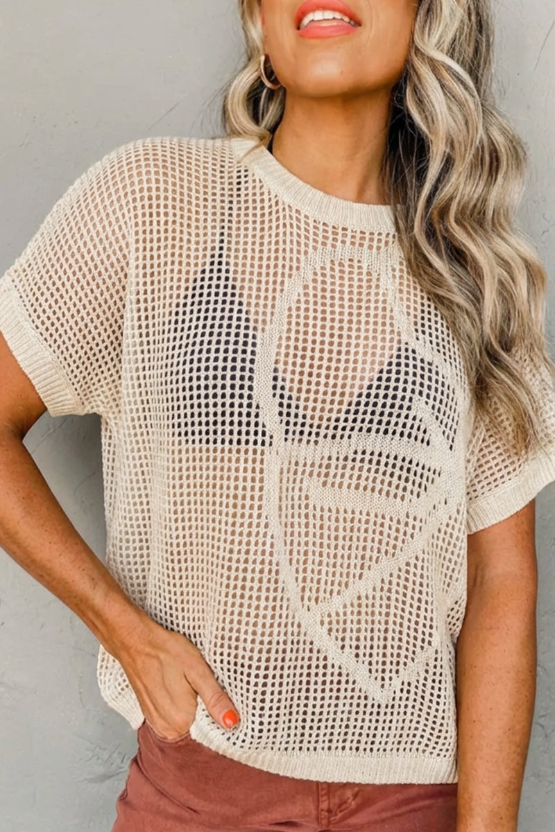 Women’s Crochet Hollow Out Scoop Neck Cover Up Top