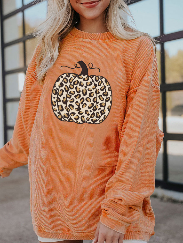 Halloween Pumpkin Fall Graphic Long Sleeve Sweatshirt