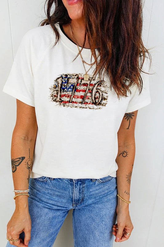 Patriotic 1776 USA Flag 4th of July Graphic Tee