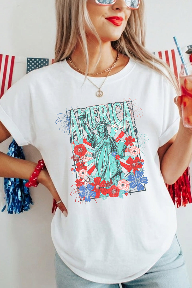 Independence Day America Graphic Statue of Liberty Tee