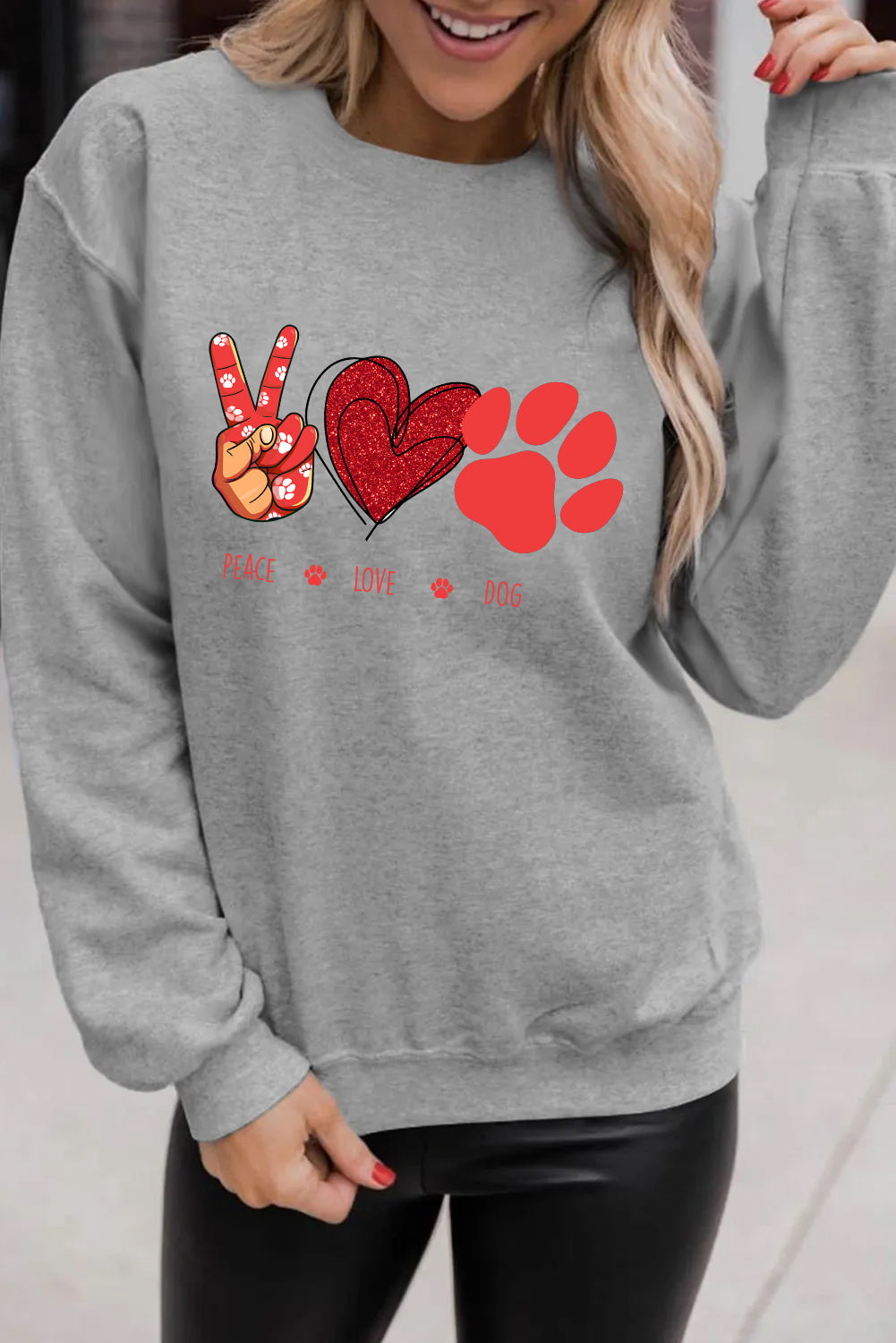 Valentine's Day Hand Drawn Heart Graphic Sweatshirt