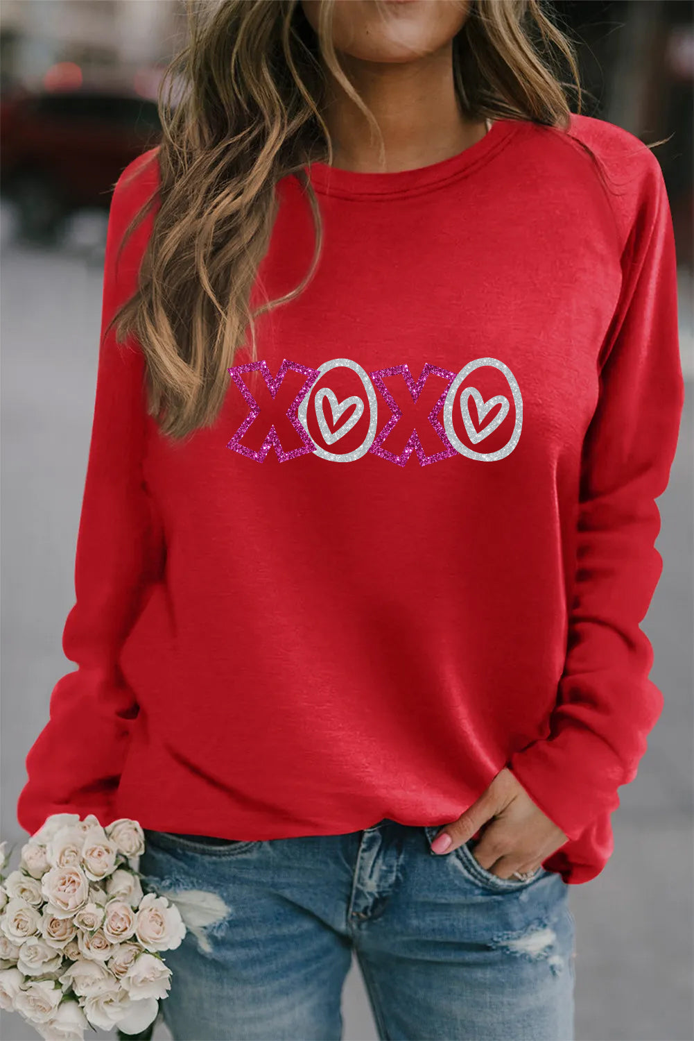 Valentine’s Day XOXO Heart Graphic Sweatshirt