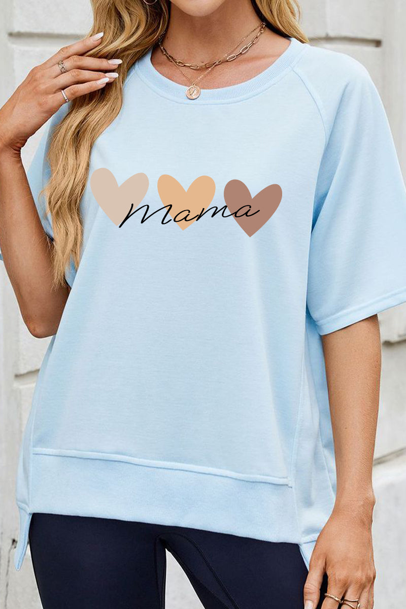 Minimalist Mama Heart Graphic Tee Mother's Day Gift Top