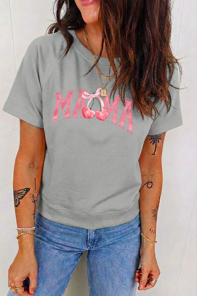 Mother's Day Leopard MOM Graphic Casual Loose T Shirt