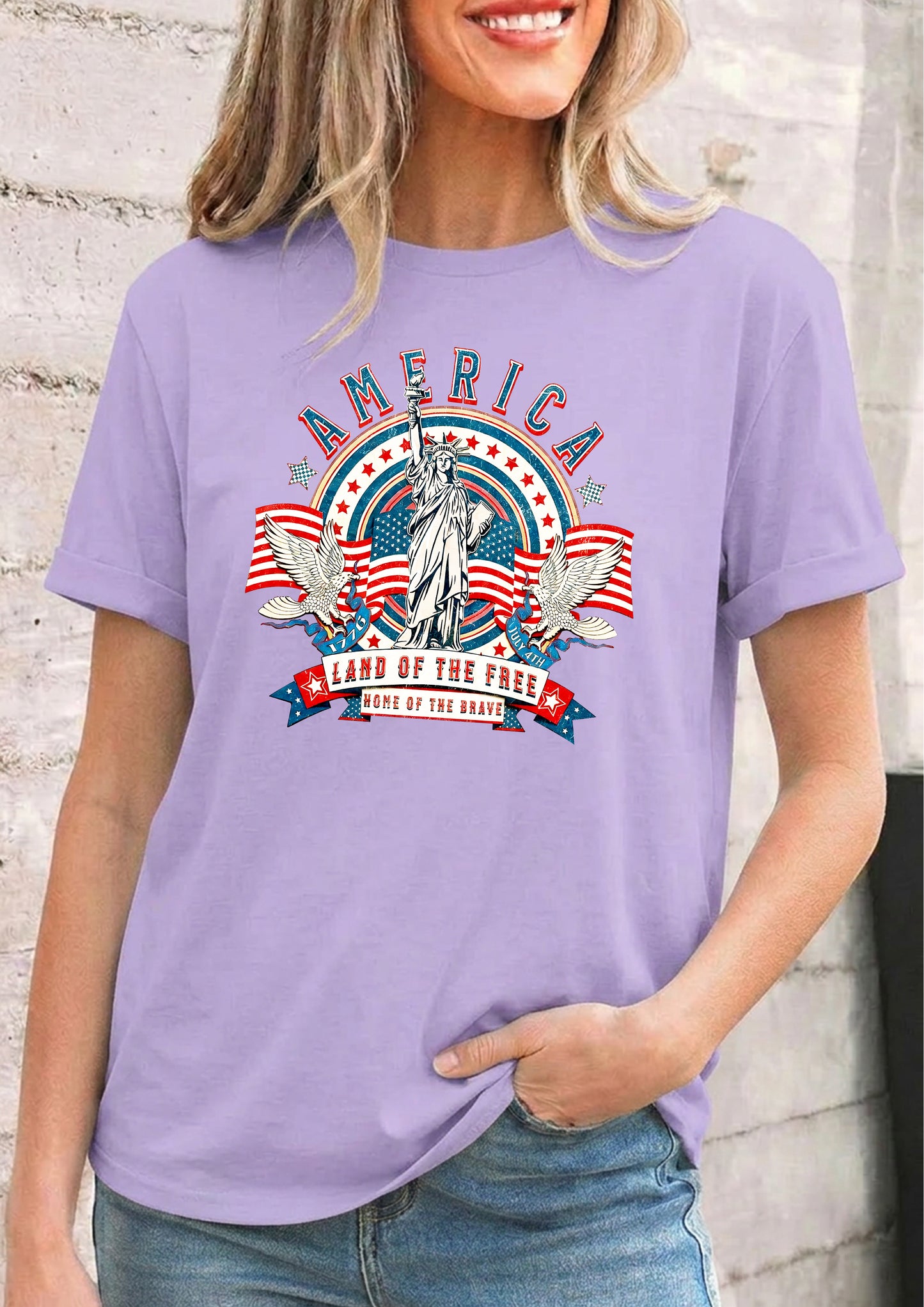 America Graphic Statue of Liberty Patriotic Tee