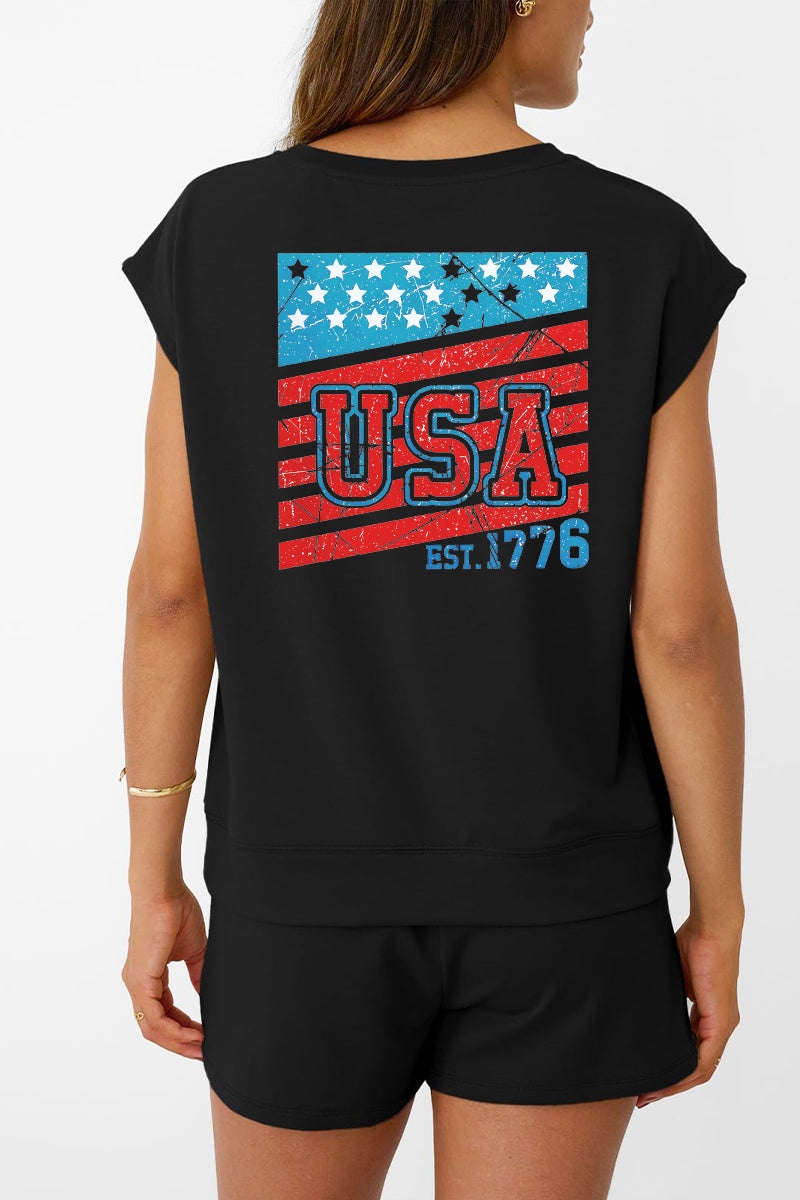 Minimal USA Graphic Two Piece Lounge Set