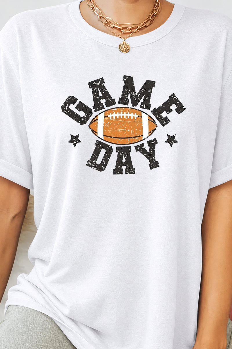 Football Graphic Rayon Tee Game Day Vintage Top