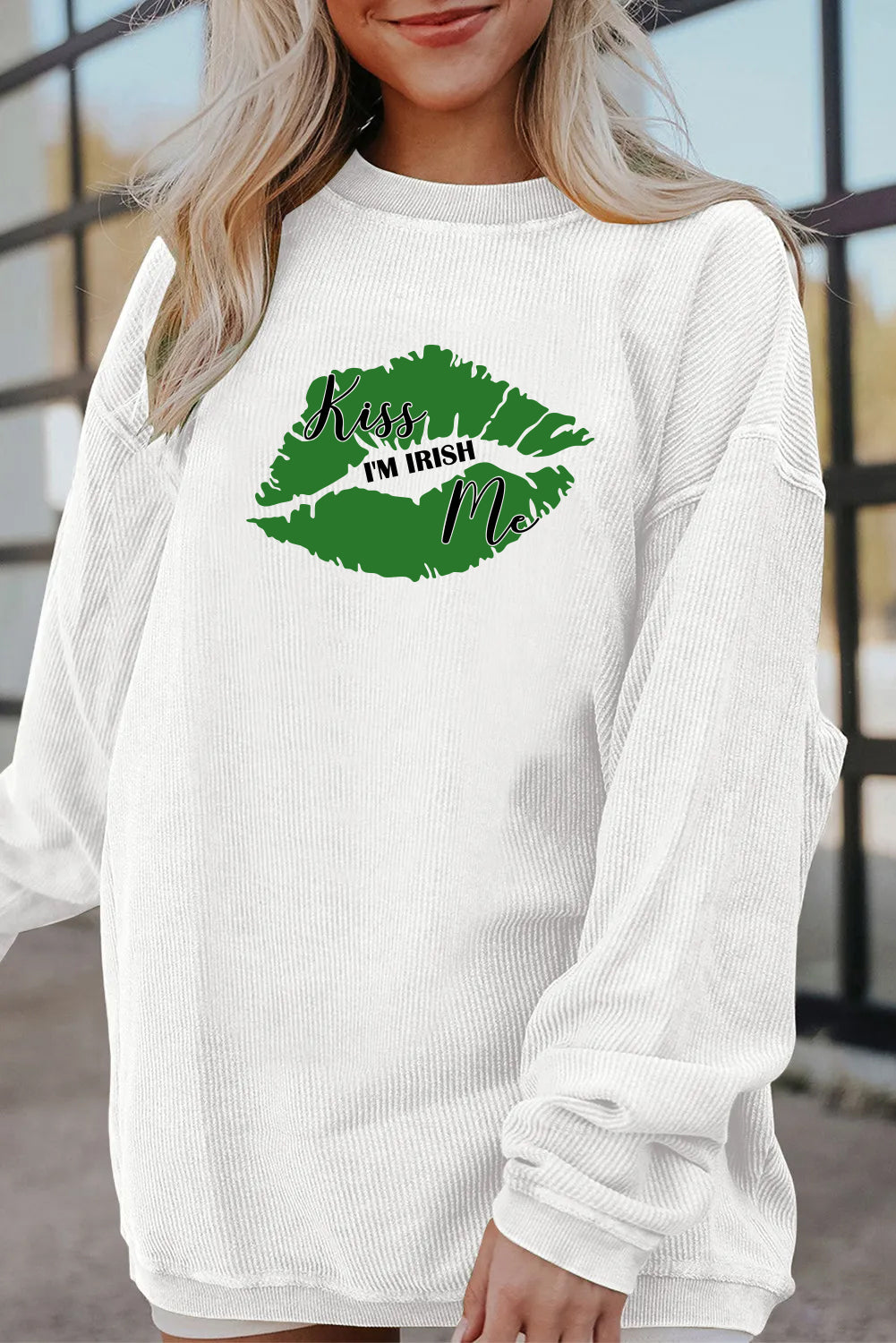 Saint Patrick’s Day Kiss Me I’m Irish Graphic Sweatshirt