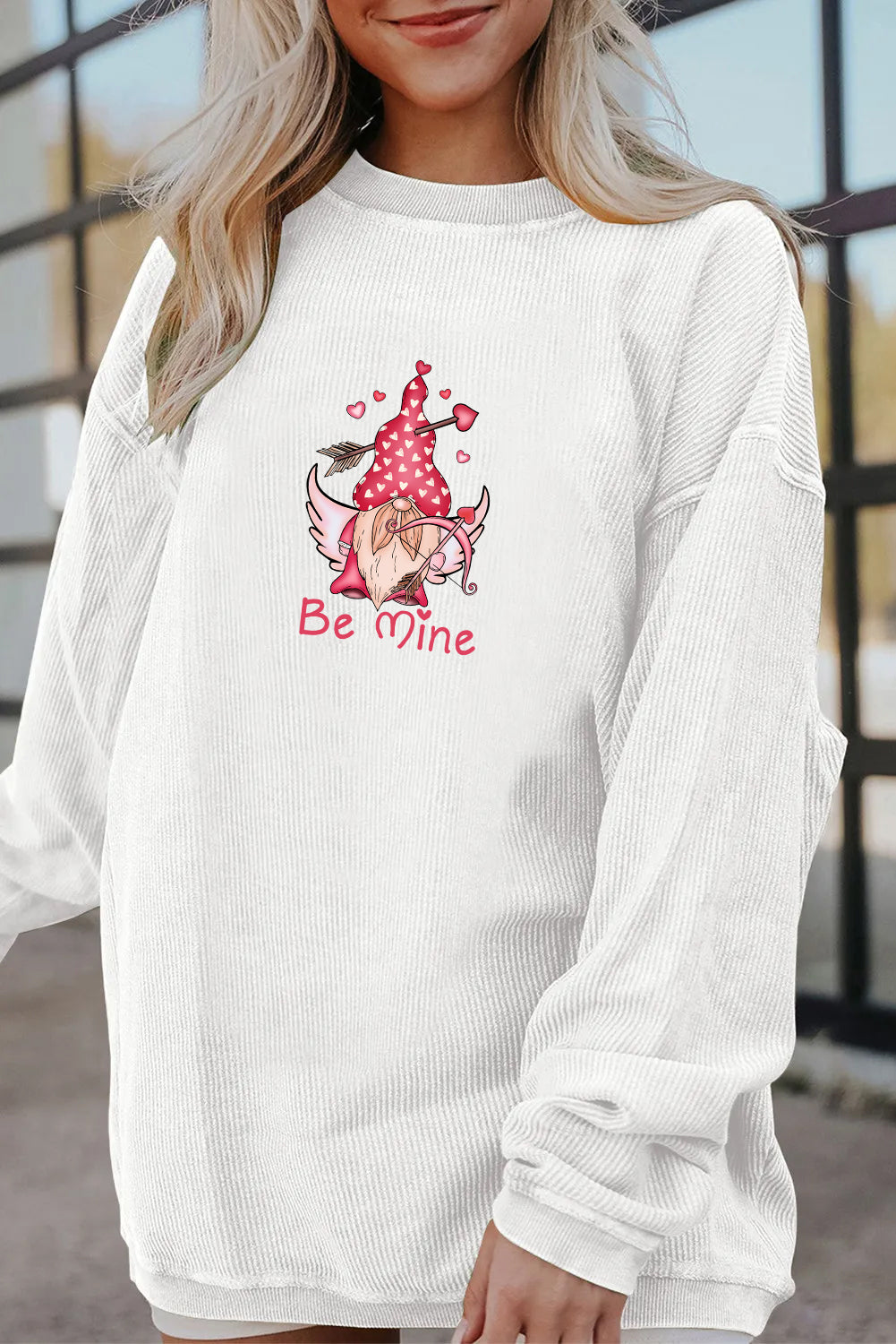 Valentine’s Day Be Mine Cupid Heart Graphic Sweatshirt