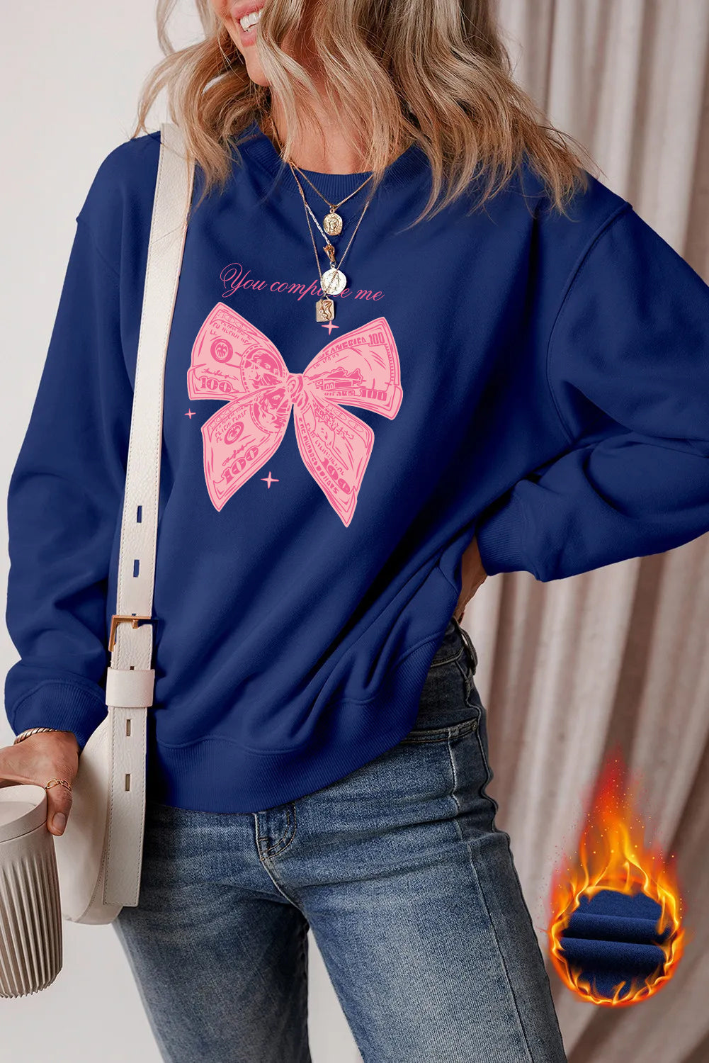 Valentine’s Day Money Bow Love Graphic Sweatshirt