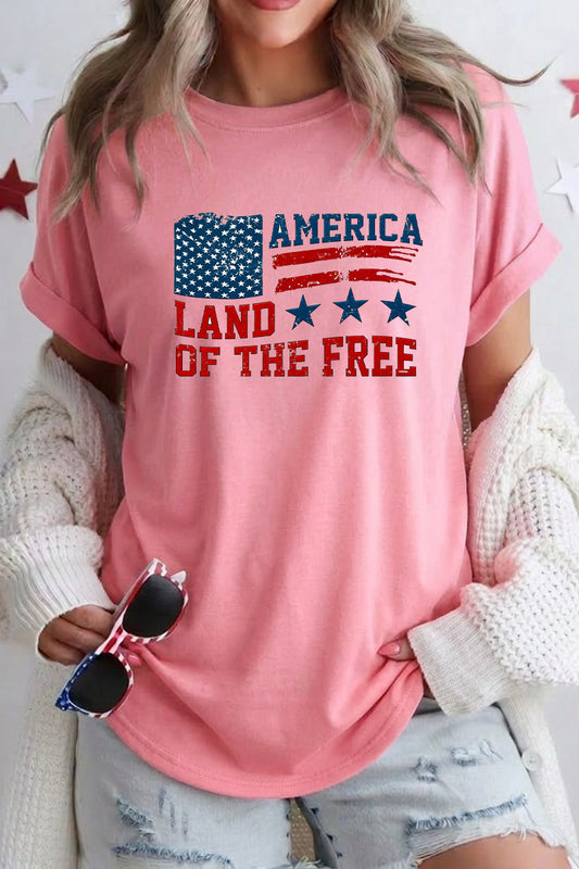 Women 4th of July America Land of the Free T Shirt