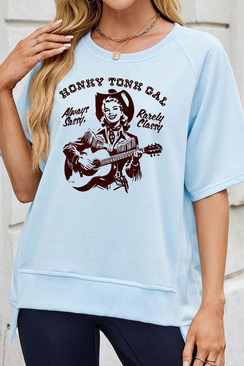 Vintage Cowgirl Western Graphic Loose Fit Short Sleeve Tee