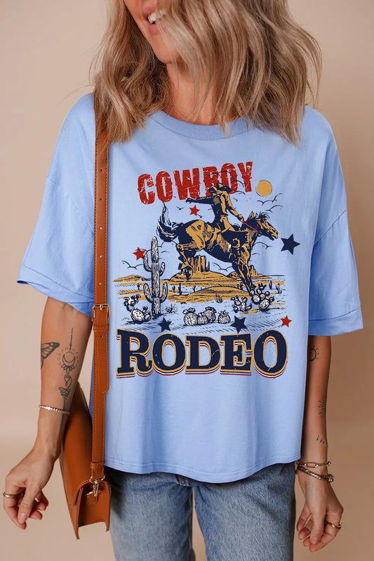 Cowboy Rodeo Graphic Hi Low Western Tee