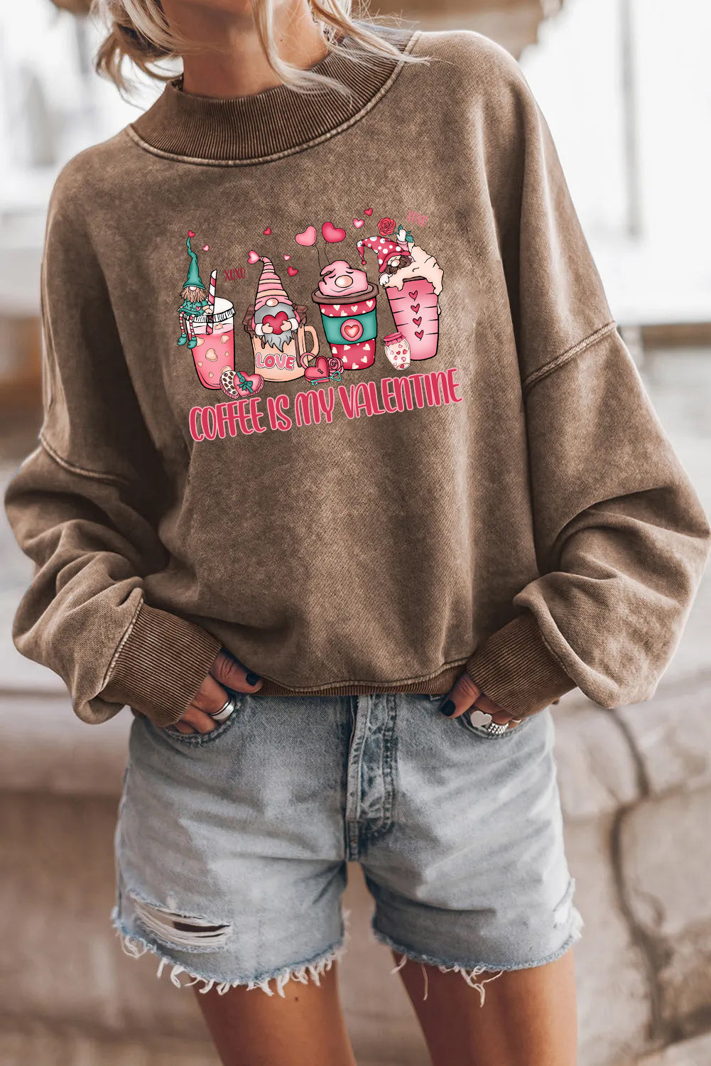 Valentine's Day Coffee Is My Valentine Graphic Sweatshirt