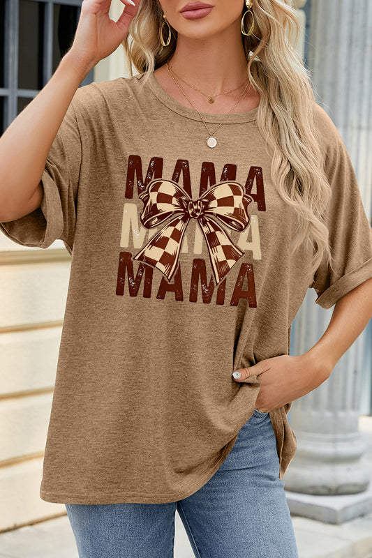 Mama Letter Graphic Tee Casual Loose Fit T Shirt