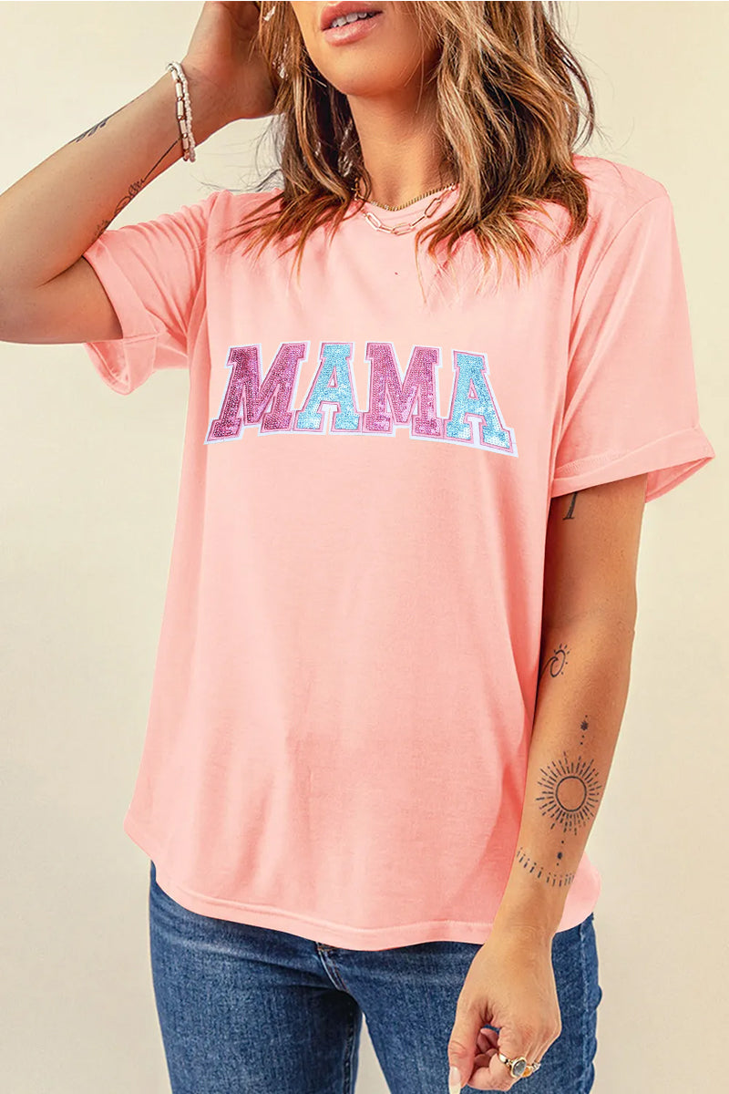 Mama Graphic Tee Women Casual Mother Day Gift Top