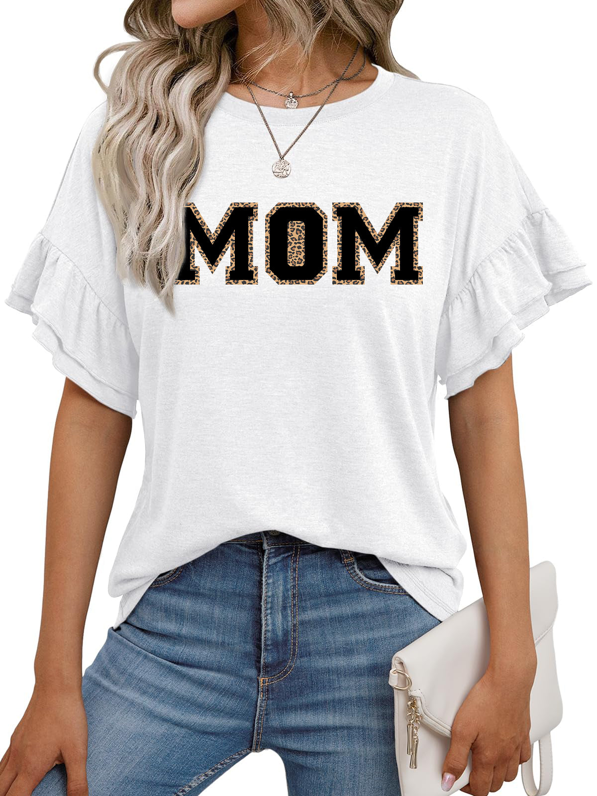 Mother Day MOM Graphic Tee Women Casual Short Sleeve