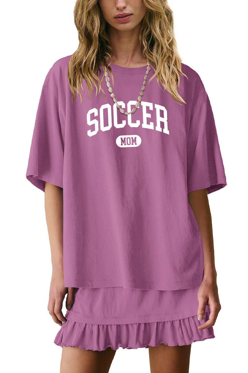 Game Day Two Piece Set Women Crewneck Short Sleeve Skirt Outfit Set