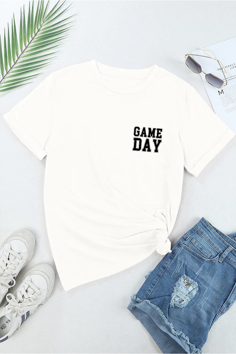 Game Day Cotton Blend Tee Casual Boutique Graphic