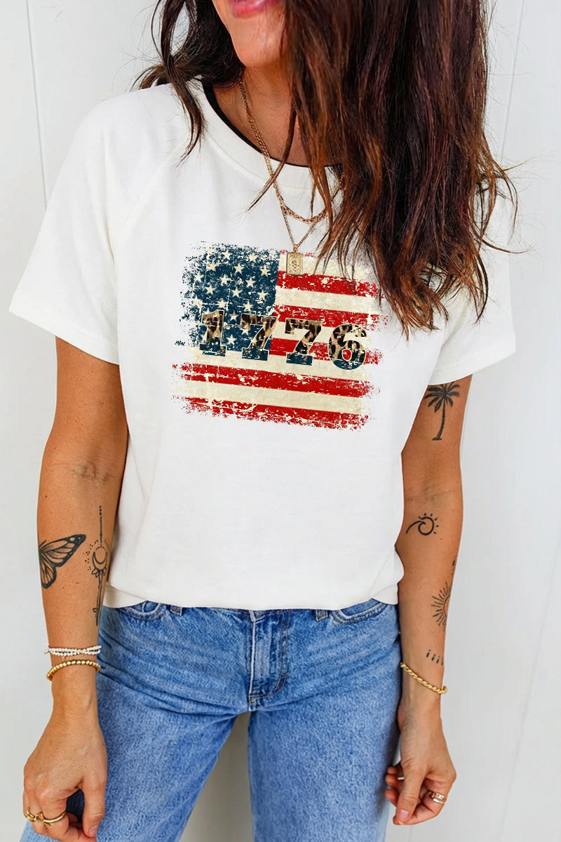 Vintage American Flag Distressed USA Patriotic Tee