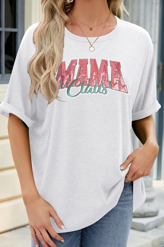 Floral MAMA Graphic Casual Tee Mother's Day Gift Top