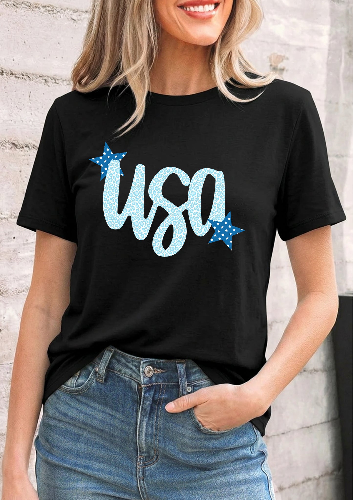 Women's USA Star Graphic Independence Day Tee