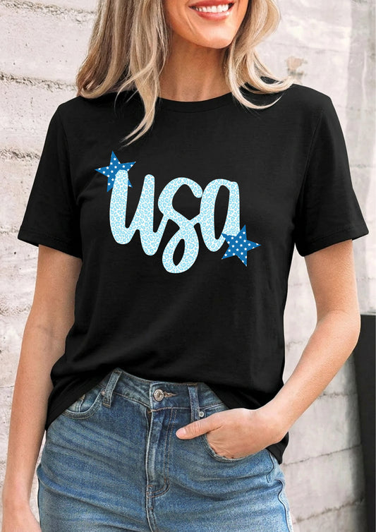Women's USA Star Graphic Independence Day Tee