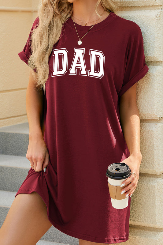 Fathers Day Dad Graphic T Shirt Dress Casual Loose Oversized Tee