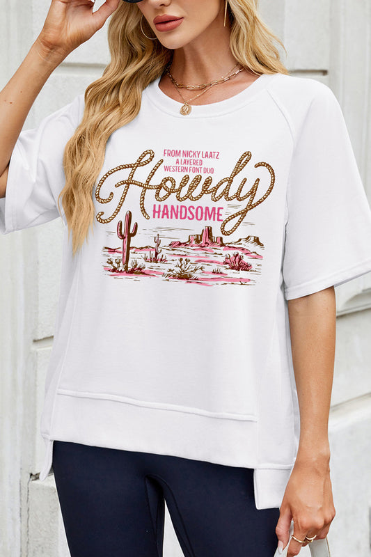 Howdy Western Easter Graphic Loose Fit Short Sleeve Tee