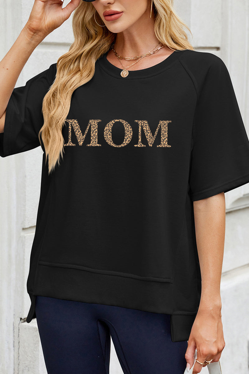 Chic MOM Letter Graphic Tee Mother's Day Gift Top