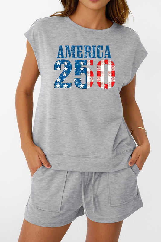 America 250 Graphic Set Patriotic Independence Day Outfit