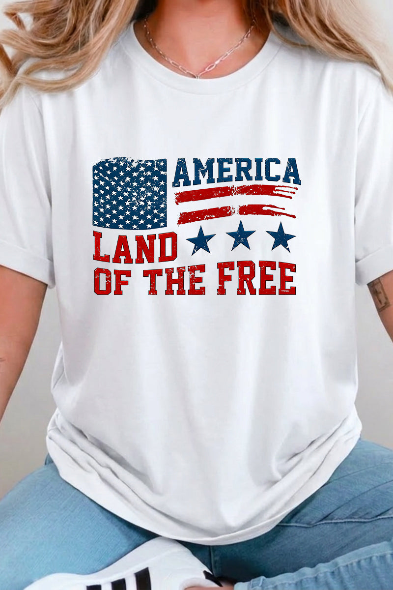 Fourth of July Land of the Free USA Graphic Tee