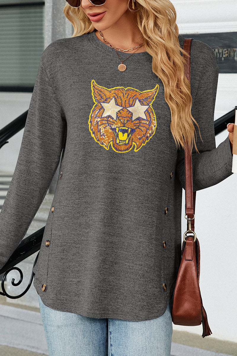 Tiger Graphic Rayon Blend Top Game Day Boutique Pullover