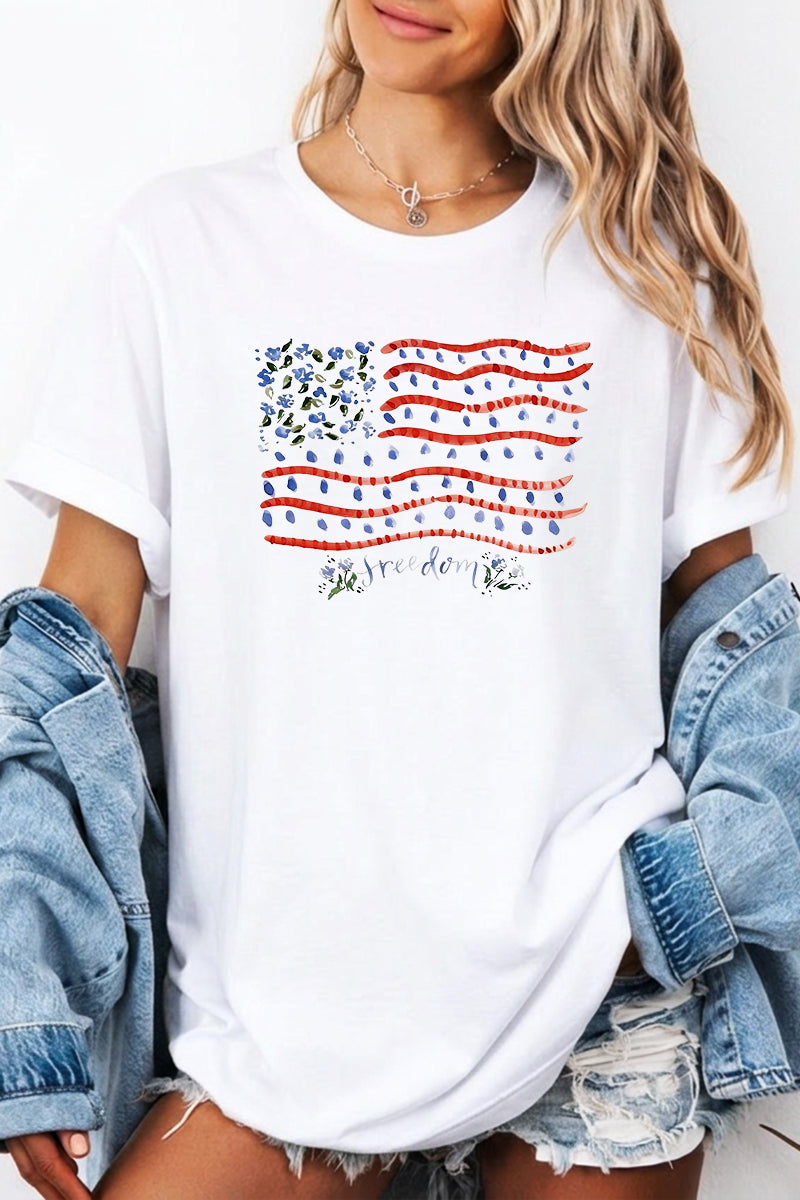 Independence Day Script Flag Graphic Tee