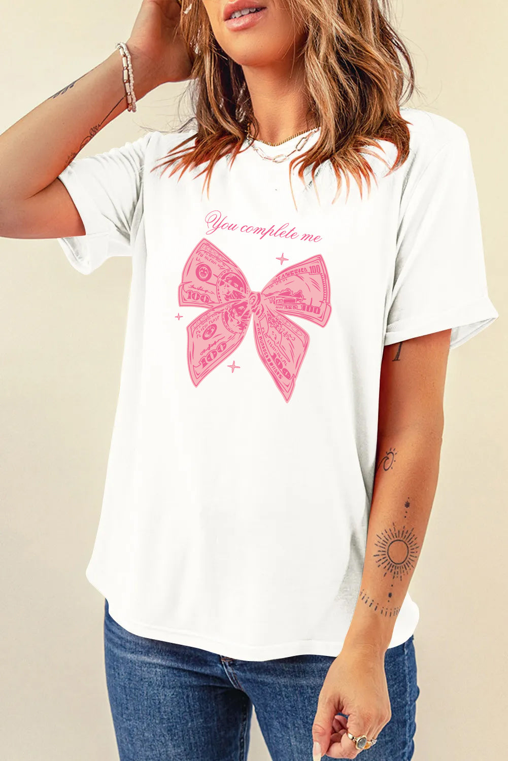 Valentine’s Day You Complete Me Bow Graphic Tee