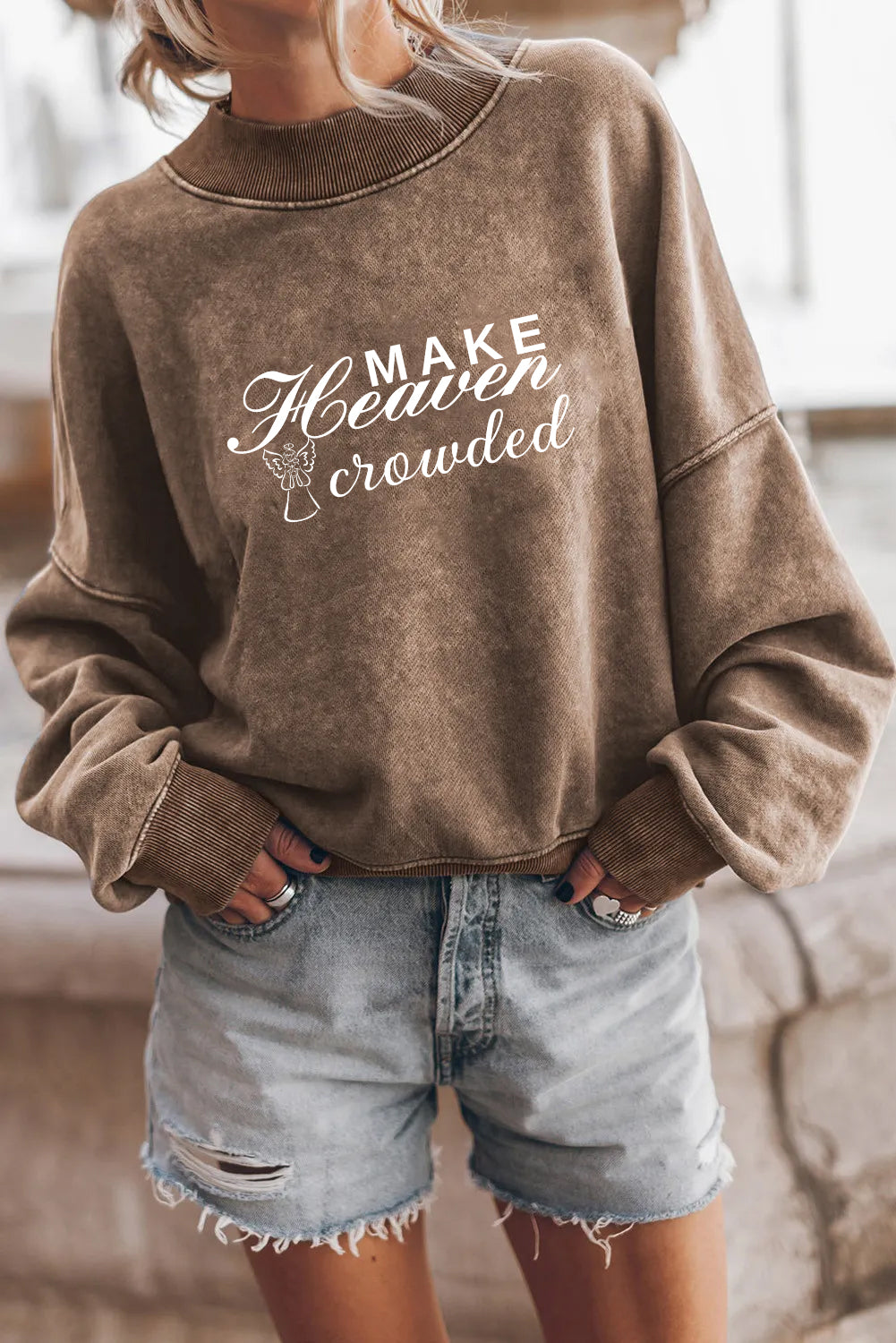 Easter Make Heaven Crowded Faith Graphic Sweatshirt