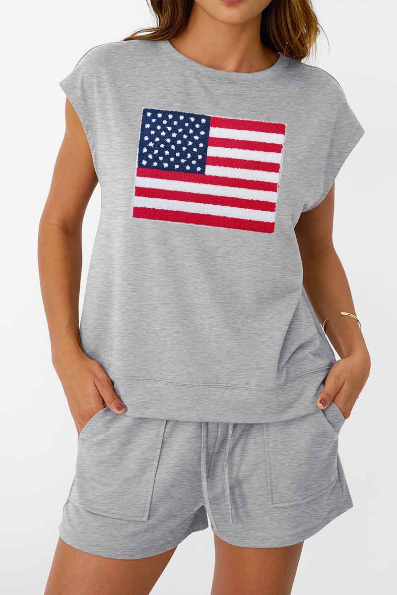 Stars Stripes Tee Shorts Set Patriotic Summer Outfit Independence Day