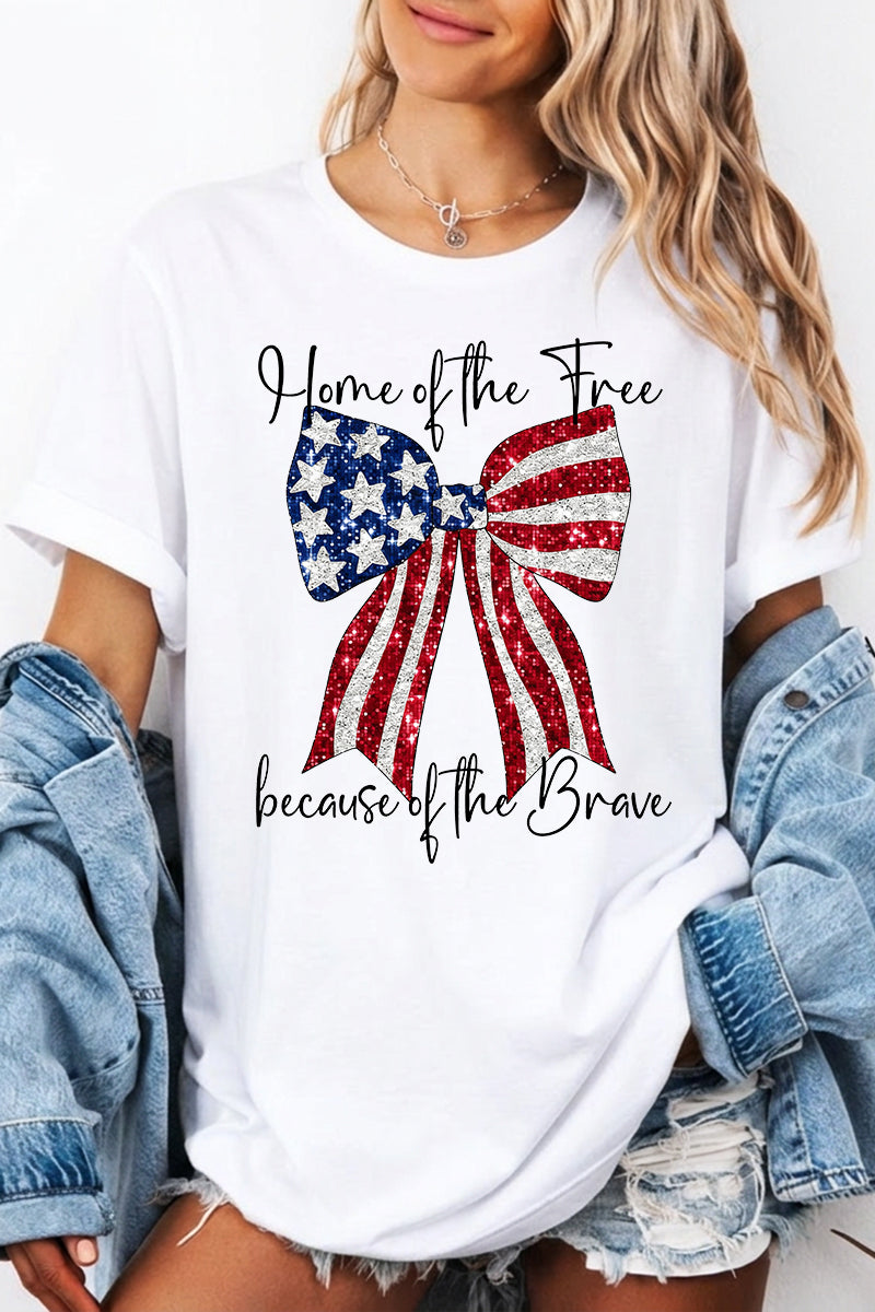 Independence Day Flag Bow Graphic Tee