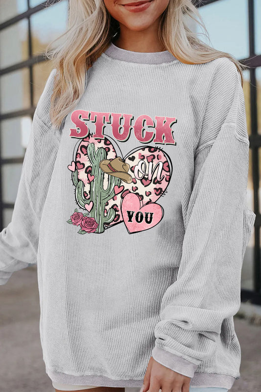 Valentine’s Day Stuck On You Cactus Heart Graphic Top