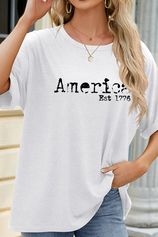 America Graphic T Shirt Women 4th of July Casual Tee