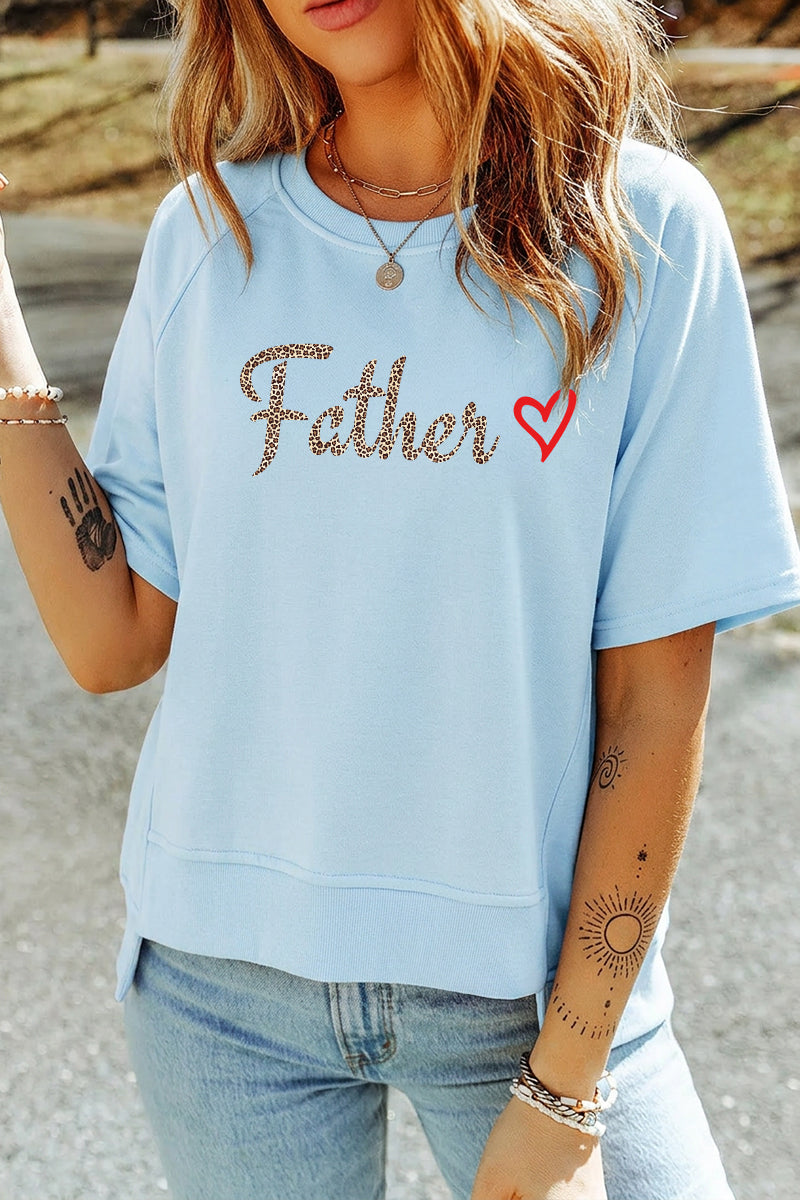 Father Leopard Graphic Tee Casual Gift Top